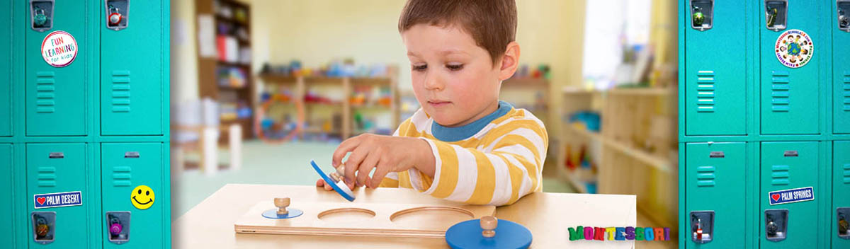 Montessori boy learning